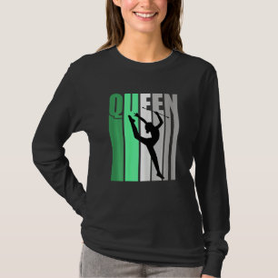 Girls Green Retro Rhythmic Gymnastics Queen Daught T-Shirt