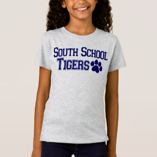 Girls' Grey Tigers Shirt with Paw (RUNS SMALL!)