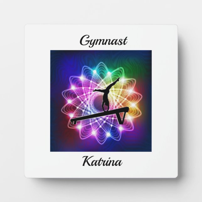 Girls Gymnast Balance Beam Personalized Plaque (Front)