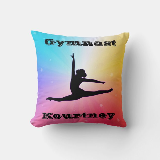 Girls Gymnast Floor Beam Vault Bars Rainbow Cushion (Front)