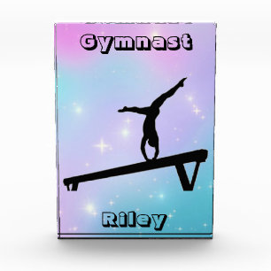 Girls Gymnast Gymnastics Balance Beam Photo Block