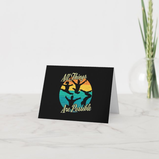 Girls Gymnastics - All Things are Possible Card (Front)