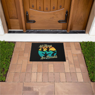 Girls Gymnastics - All Things are Possible Doormat