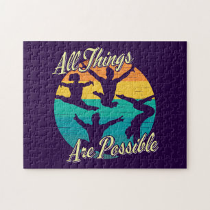 Girls Gymnastics - All Things are Possible Jigsaw Puzzle
