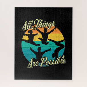 Girls Gymnastics - All Things are Possible Jigsaw Puzzle