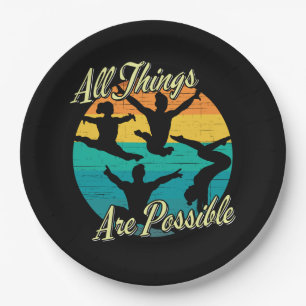 Girls Gymnastics - All Things are Possible Paper Plate