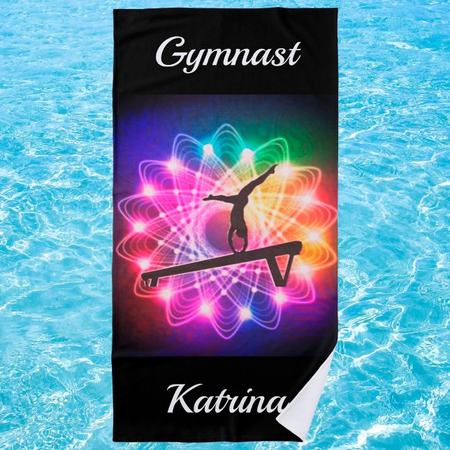 Girls Gymnastics Balance Beam Beach Towel (Creator Uploaded)