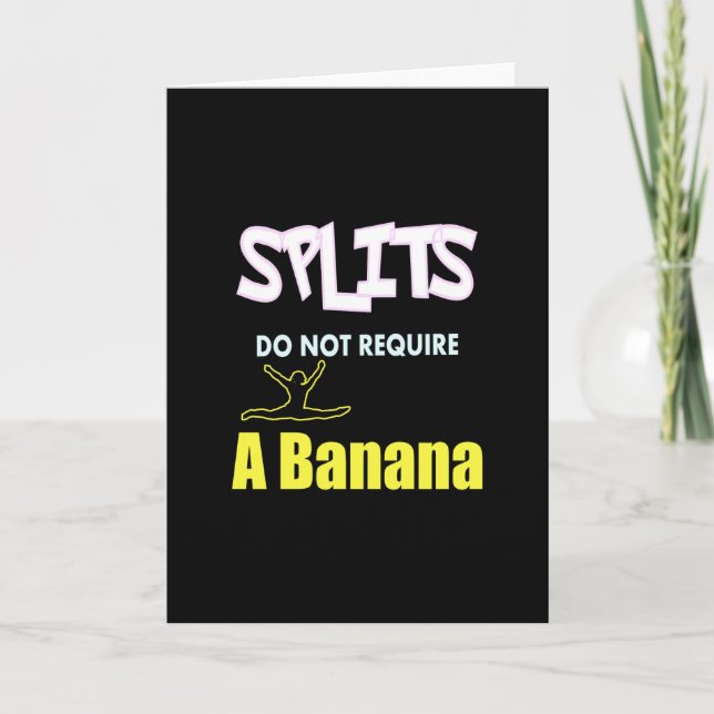 Girls Gymnastics Banana Splits Quote Card (Front)
