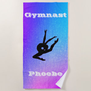 Girls Gymnastics Beach Towel with Her Name!