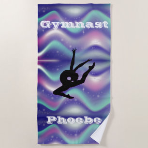 Girls Gymnastics Beach Towel with Her Name!