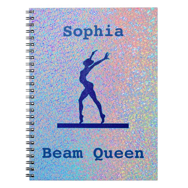 Girls Gymnastics Beam Queen Spiral Photo Notebook (Front)
