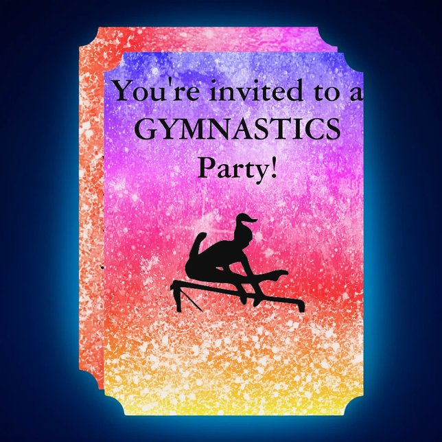 Girls Gymnastics Birthday Party Custom Invitation (Creator Uploaded)