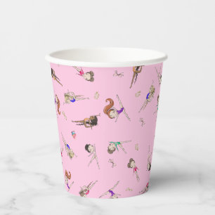 Girls Gymnastics Birthday Party  Paper Cups