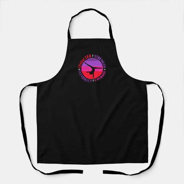 Girls Gymnastics Character Strength Courage Apron (Front)