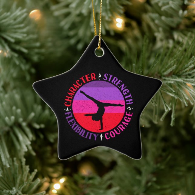 Girls Gymnastics Character Strength Courage Ceramic Tree Decoration (Tree)
