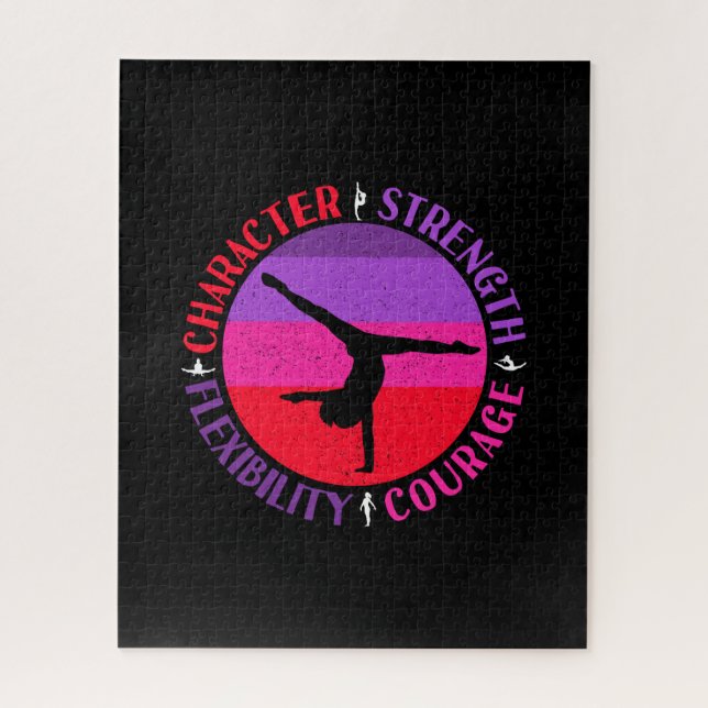 Girls Gymnastics Character Strength Courage Jigsaw Puzzle (Vertical)