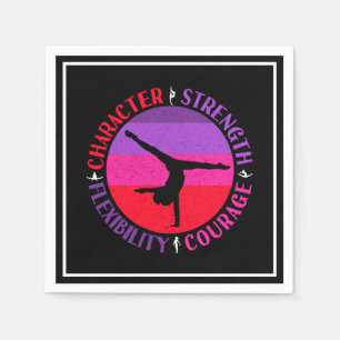Girls Gymnastics Character Strength Courage Napkin
