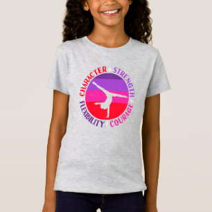 Girls Gymnastics Character Strength Courage T-Shirt