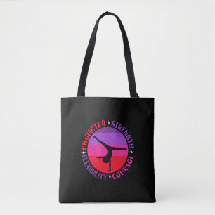 Girls Gymnastics Character Strength Courage Tote Bag