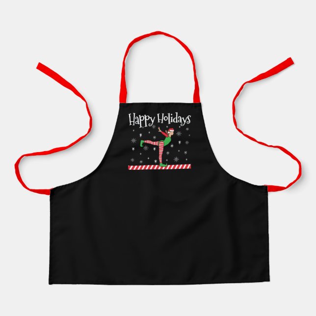 Girls Gymnastics Christmas Elf Apron (Front)