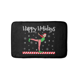 Girls Gymnastics Christmas Elf Bath Mat