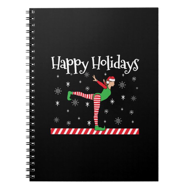 Girls Gymnastics Christmas Elf Notebook (Front)