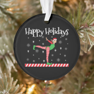Girls Gymnastics Christmas Elf Ornament