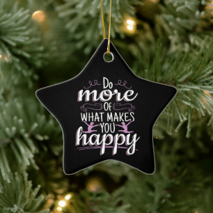 Girls Gymnastics - Do What Makes You Happy Ceramic Tree Decoration