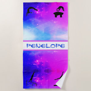 Girls Gymnastics Events Abstract Beach Towel