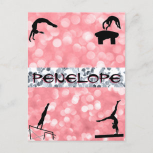Girls Gymnastics Events Glitz and Glam Postcard