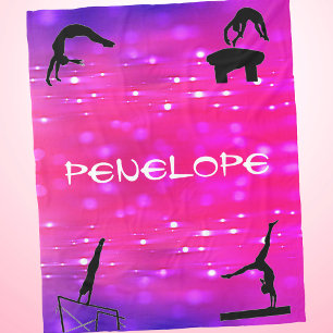 Girls Gymnastics Events Pink / Purple Blanket