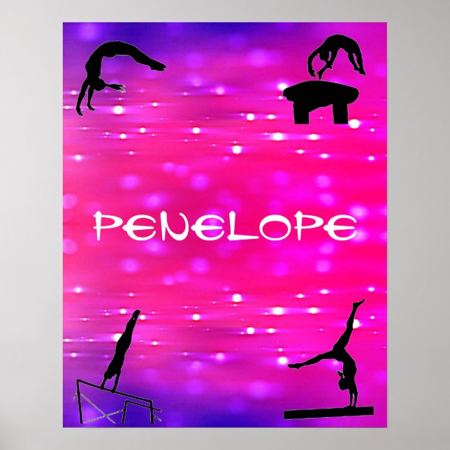 Girls Gymnastics Events Pink / Purple Poster (Front)