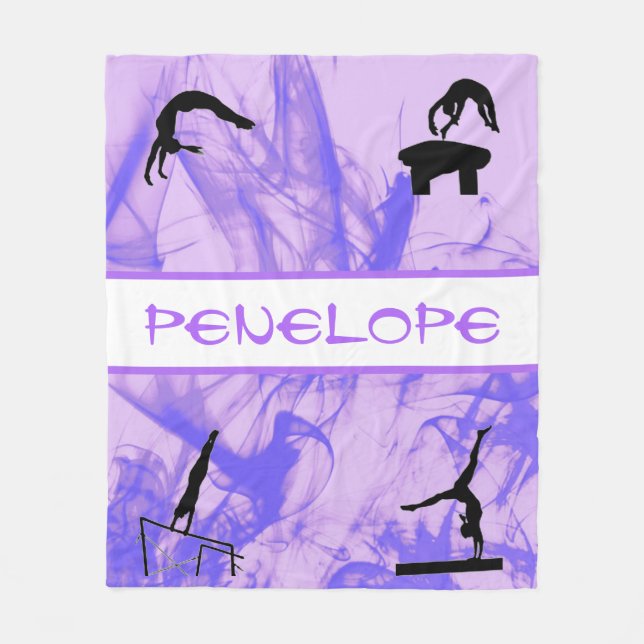 Girls Gymnastics Events Smokey Purple Abstract  Fleece Blanket (Front)