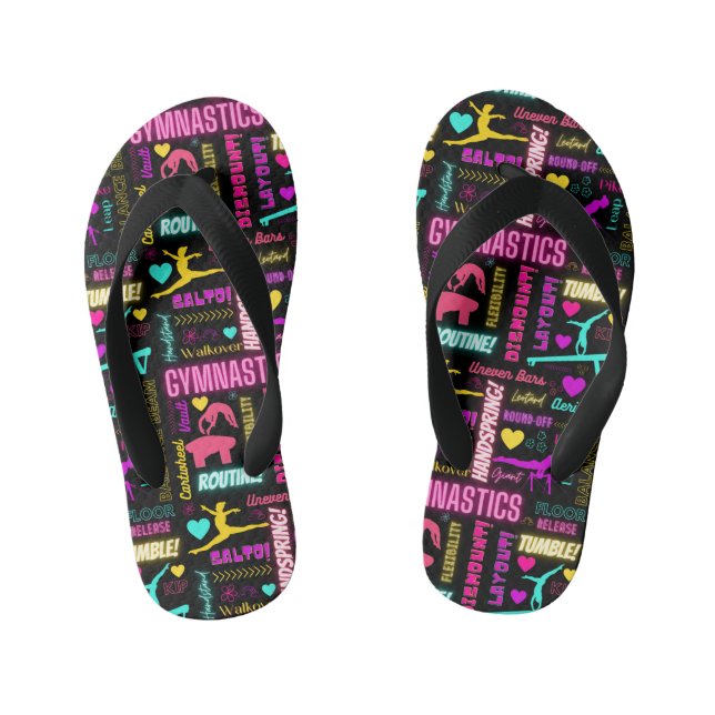  Girls Gymnastics Flip Flops  (Footbed)
