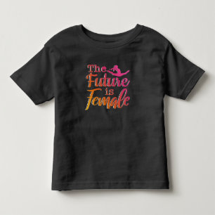 Girls Gymnastics - Future is Female Quote Toddler T-Shirt