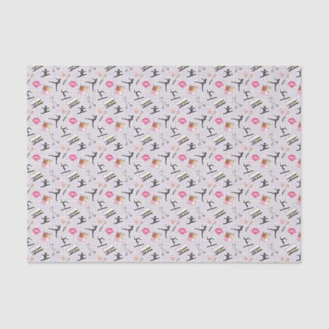 Girls Gymnastics - Girly Makeup Tissue Paper (Front)