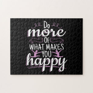 Girls Gymnastics - Motivational Happy Quote Jigsaw Puzzle
