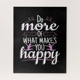 Girls Gymnastics - Motivational Happy Quote Jigsaw Puzzle