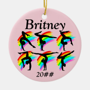 GIRLS GYMNASTICS PERSONALIZED ORNAMENT