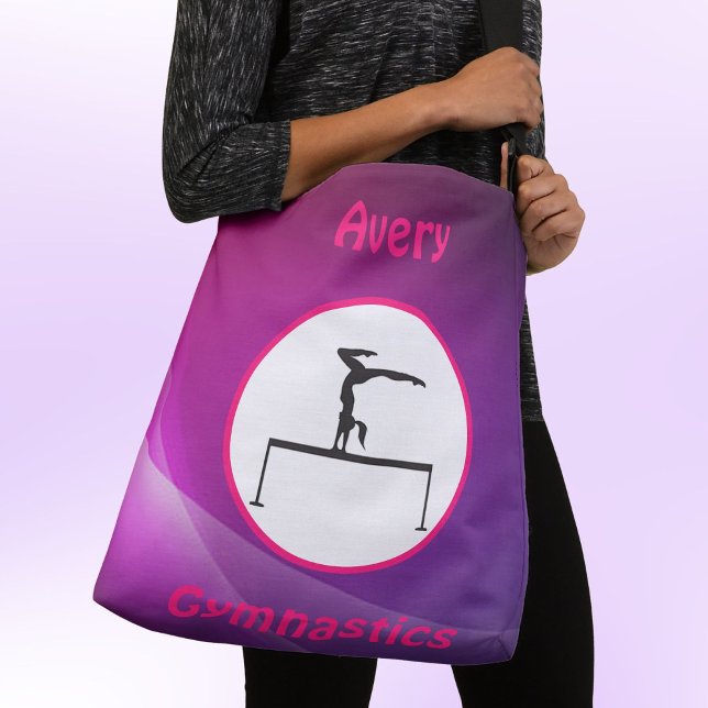 Girls Gymnastics Pink & Purple Balance Beam Crossbody Bag (Creator Uploaded)