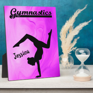 Girls Gymnastics Purple Swirl Personalised    Plaque