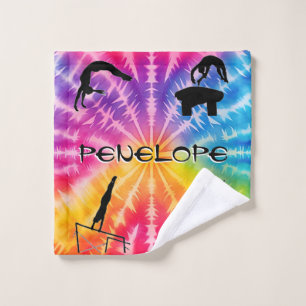 Girls Gymnastics Rainbow Tie-Dye Wash Cloth