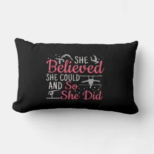 Girls Gymnastics - She Believed She Could Lumbar Cushion