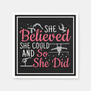 Girls Gymnastics - She Believed She Could Napkin