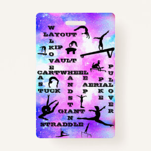 Girls Gymnastics Skills Crosswords Badge ID Badge