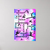 Girls Gymnastics Skills Large Canvas Art 40" x 60"