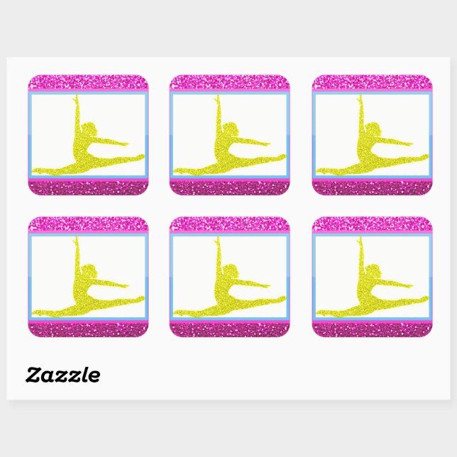 Girls Gymnastics Sparkle Stickers (Sheet)
