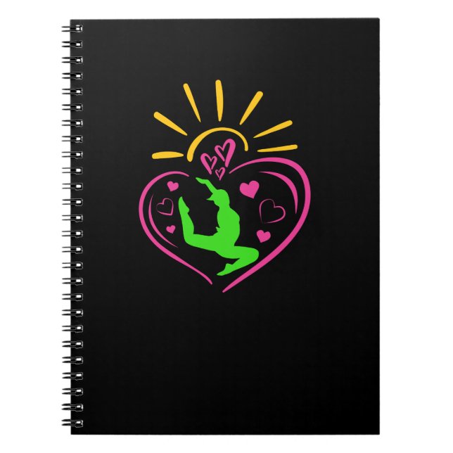 Girls Gymnastics - Summer Sunshine Heart Notebook (Front)