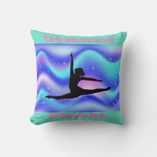 Girls Gymnastics Throw Pillow w/ Name