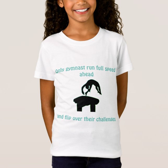 Girls Gymnastics Vault Personalised T-Shirt (Front)